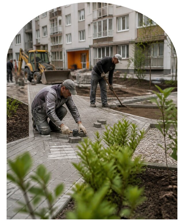Благоустройство двора многоквартирного дома в Магадане